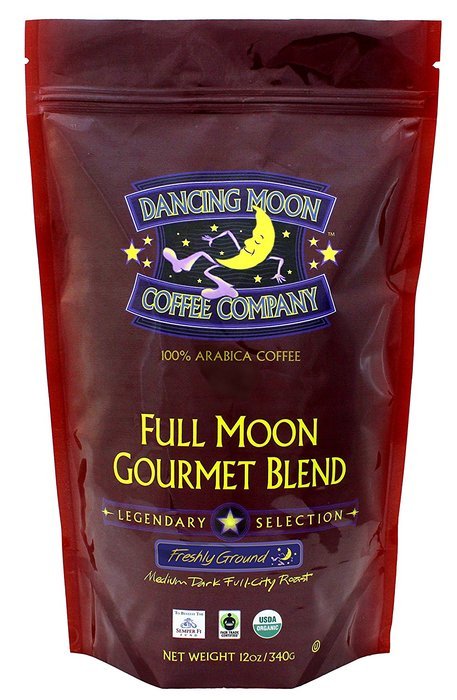 Dancing Moon Full Moon Gourmet Blend Freshly Ground Organic Fair Trade Coffee, 12 Ounces N2