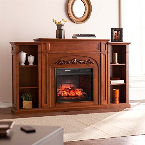 Southern Enterprises Chantilly Infrared Electric Fireplace in Oak N4