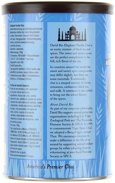 David Rio Chai Mix, Tiger Spice, 14 Ounce N48