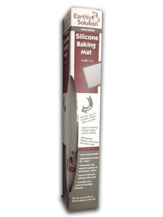 Earthly Solution Professional Grade Silicone Baking Mat, with Ebook, 16.5" x 11", Grey and White N8