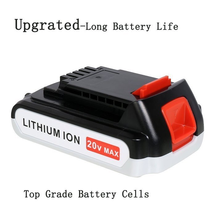 2000mAh Battery for Black & Decker Lithium 20v Battery lbxr20 LBXR20 LBXR2020 LDX120C LDX220 LST400