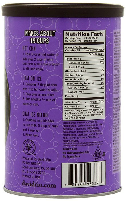 David Rio Chai Mix, Tiger Spice, 14 Ounce N50