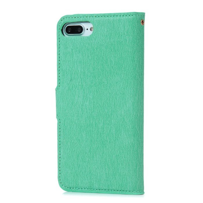 iPhone 7 Plus Case (5.5 inch) - Flip Wallet Stand Case Embossed Flowers PU Leather Shock-Absorption Soft TPU Inner... N23