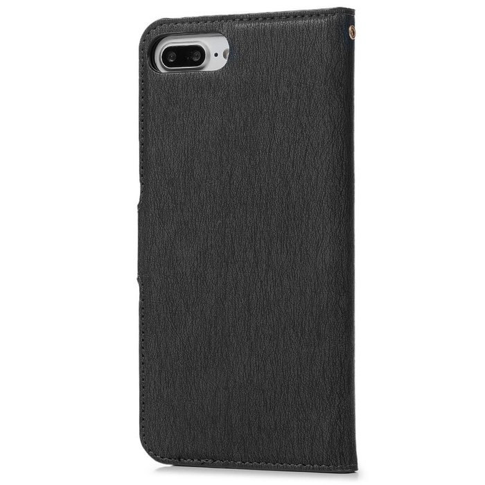 iPhone 7 Plus Case (5.5 inch) - Flip Wallet Stand Case Embossed Flowers PU Leather Shock-Absorption Soft TPU Inner... N24