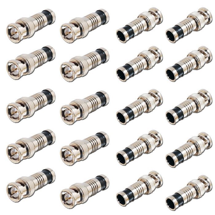 BNC Male Compression Coax Connectors RG59 Pack of 100 Pcs