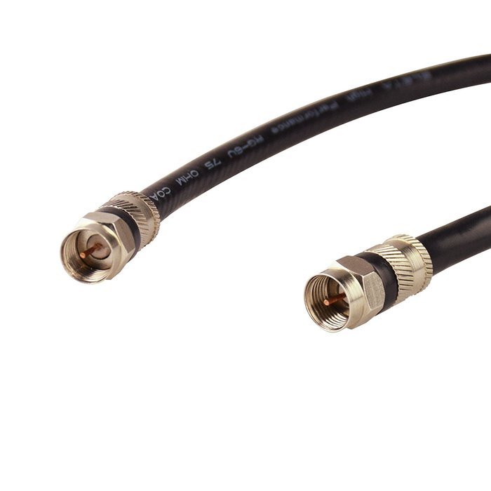 (3 PACK) FOWOD RG6 TV Black Coaxial Cable, 6 Feet, with F-Male Connectors, Double Shielded, High Performance,...