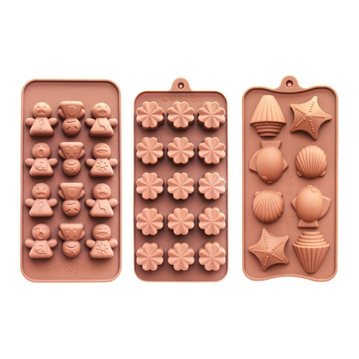 Xlloest Daisy Flower, Angel, Seashells, Silicone Candy Molds, Chocolate Molds, Baking Molds Set of 3