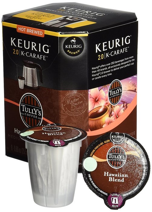 Keurig 2.0 Tully's Hawaiian Blend K-carafe Packs (8) N5