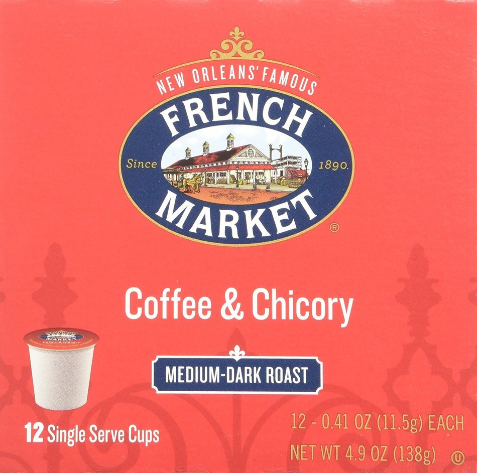 French Market Coffee Roast Single Serve Cups, Dark Roast Coffee and Chicory (2 Pack of 12) N4