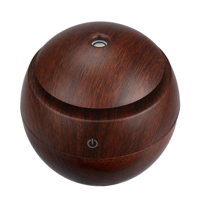 DZT1968 LED Aroma Ultrasonic Humidifier USB Essential Oil Diffuser Air Purifier (Brown) N14
