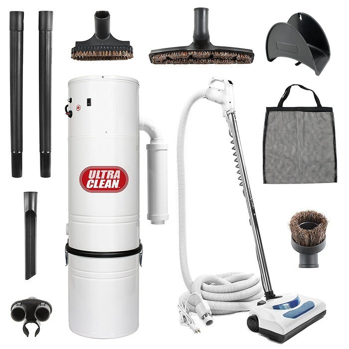 Central Vacuum Ultra Clean Power Unit 7,500 sq. ft. Electric Hose Powerhead Attachments N2
