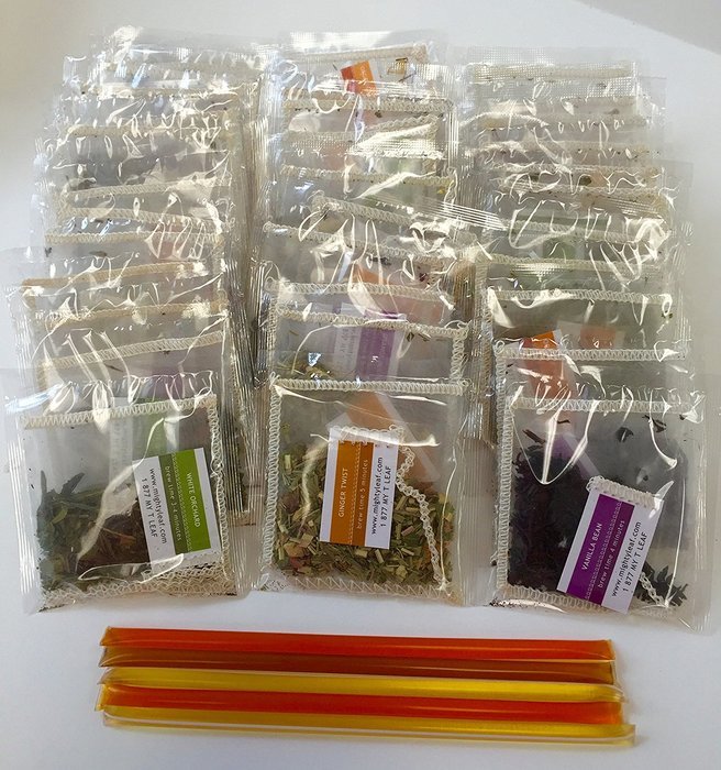 PowerTea Medley Gift Box Mighty leaf Variety 40 Tea Bags with Power for Apple Honey Sticks N2