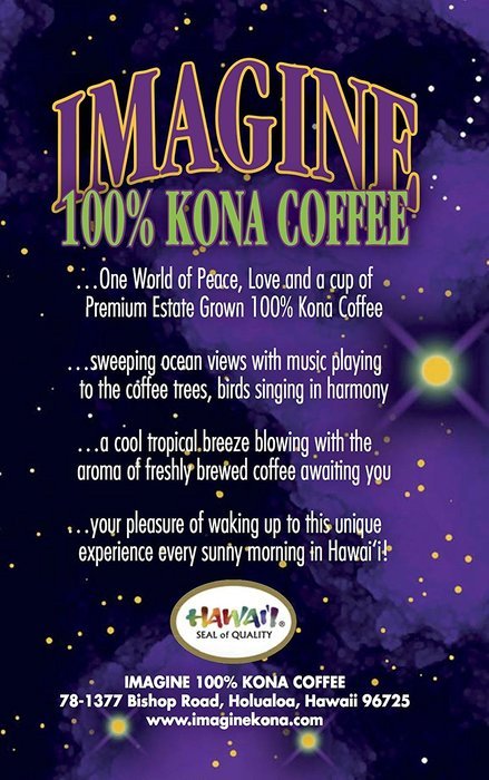 Kona Coffee Beans by Imagine - 100% Kona Hawaii - Medium Dark Roast Whole Bean &ndash; 4 oz Bag N7