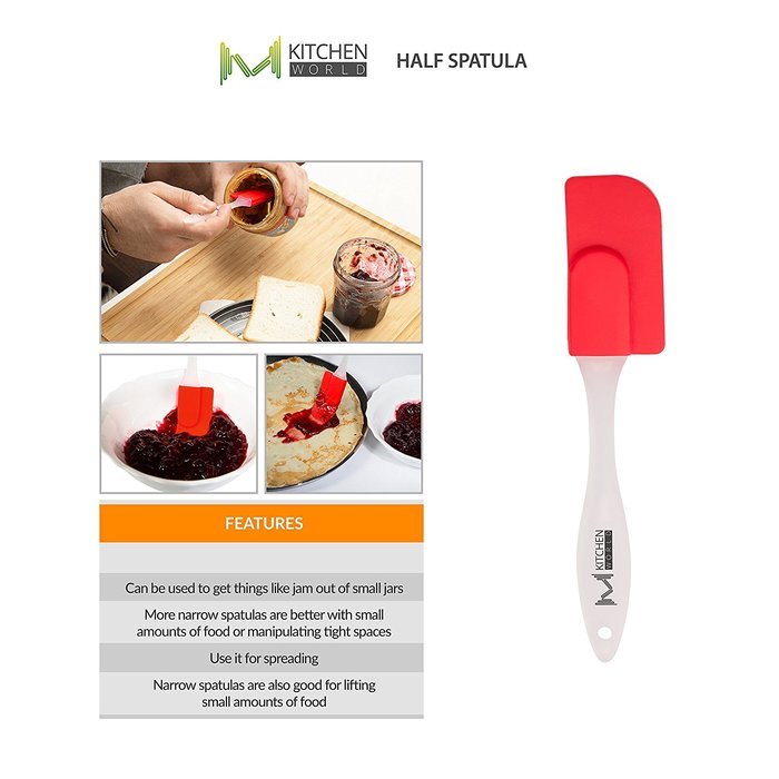 mKitchen Orange Soft Easy Flex Silicone Spatula Set of 3 - Heat Resistant Baking Supplies, Bakeware Set, Kitchen... N24