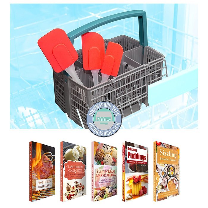 mKitchen Orange Soft Easy Flex Silicone Spatula Set of 3 - Heat Resistant Baking Supplies, Bakeware Set, Kitchen... N25