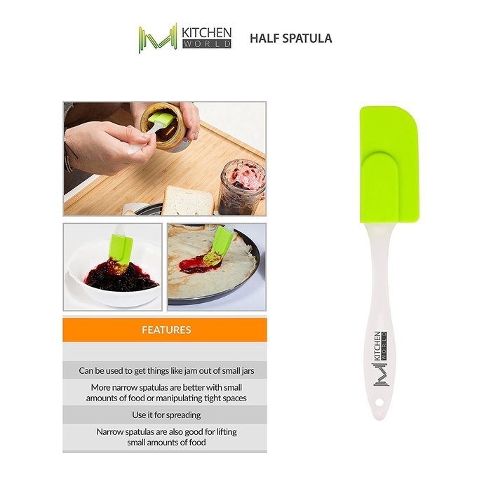mKitchen Orange Soft Easy Flex Silicone Spatula Set of 3 - Heat Resistant Baking Supplies, Bakeware Set, Kitchen... N28