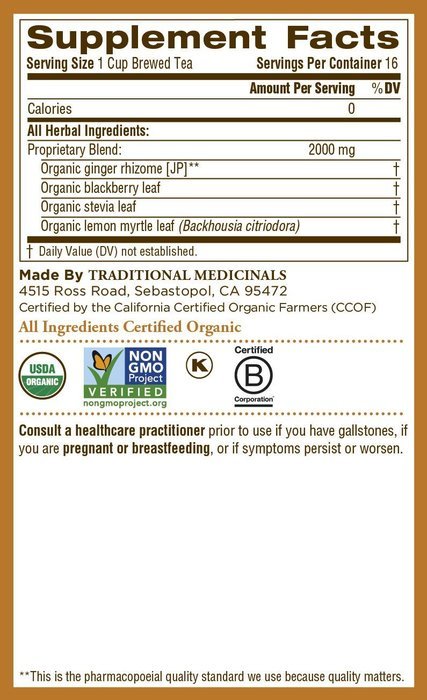 Traditional Medicinals Organic Ginger Aid Tea, 16 Tea Bags (Pack of 6) N16