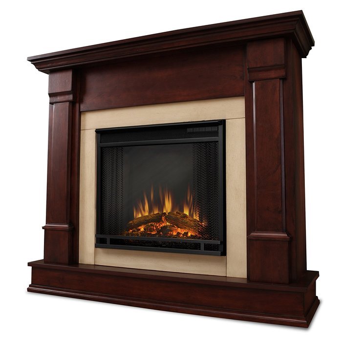 Real Flame Silverton Ventless Gel Fireplace in Dark Mahogany N2