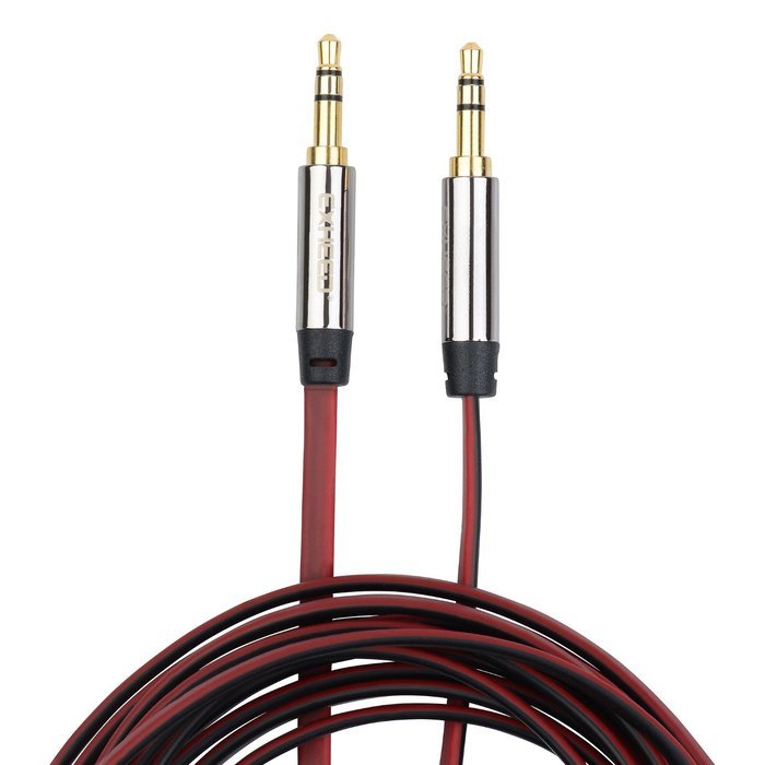 Flat Tangle Free Aux Cable (3 Pack) - 3.5 mm Auxiliary Audio Cable (3ft/6ft/10ft) - Gold Plated Connectors with... N5