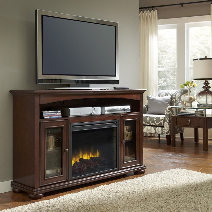 Pleasant Hearth 238-11-68 Everest Media Fireplace in Cherry Finish N3