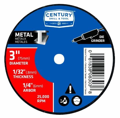 Century Drill and Tool 8403 Metal Abrasive Cutting and Grinding Wheel, 3-Inch by 1/32-Inch by Century Drill &...