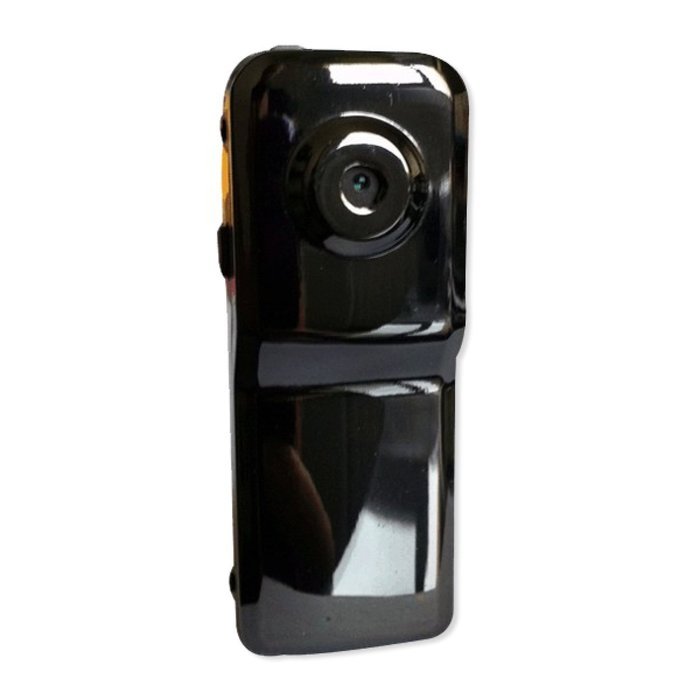 Glossy black mini camera voice detection