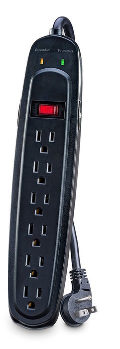 V7 SA0706B-8N6 Home/Office Surge Protector (7 Outlets, EMI-/RFI-Filter, Low profile wall plug, keyhole mounting...