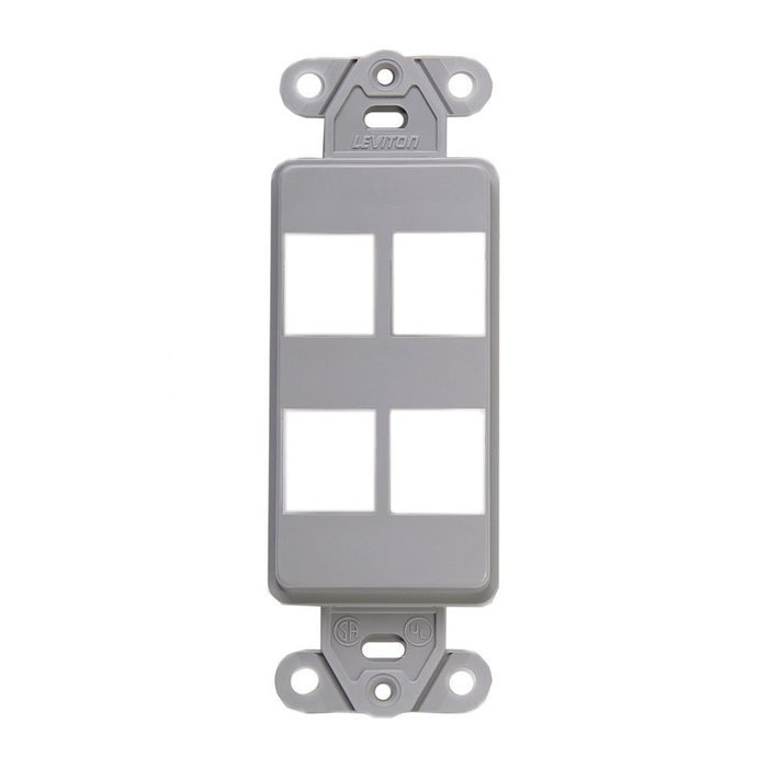 LEVITON 41643-T 3-Port QuickPort Decora Platform, Light Almond