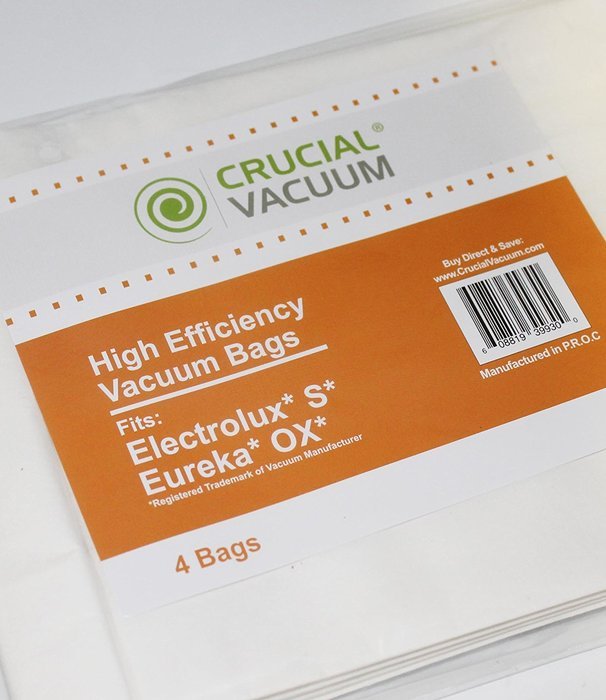 8 Eureka Style Ox & Electrolux Style S Paper Micro Allergen Bags, Compare To Part # 61230, Designed & Engineered... N2