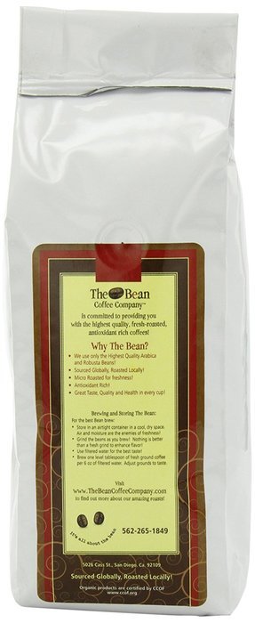 The Bean Coffee Company Mocha Java, Organic Whole Bean, 16-Ounce Bags (Pack of 2) N2