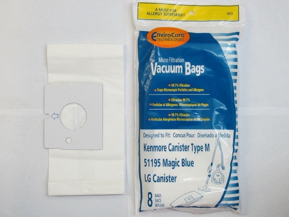 1 X 16 KENMORE 51195 BLUE MAGIC MICROFILTRATION VACUUM BAGS