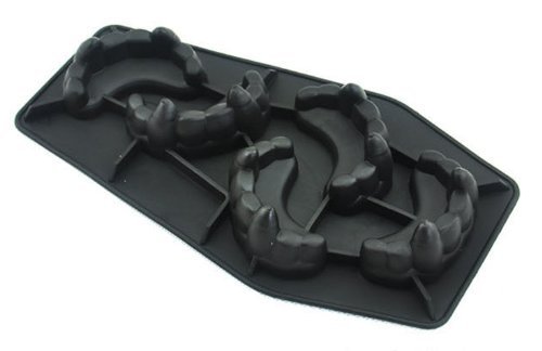 DGI MART Kitchen Party Use 5 Cavities Adorable Vampire Teeth Shape Chocolate Sugar Ice Cake Decorating Silicone... N2