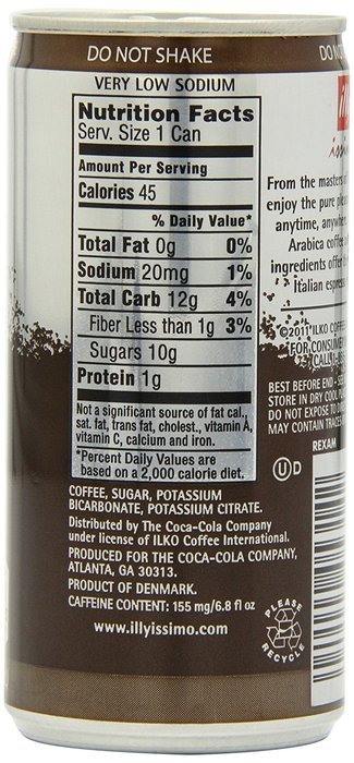 illy issimo Coffee Drink, Caff&egrave;, 6.8-Ounce Cans (Pack of 12) N11