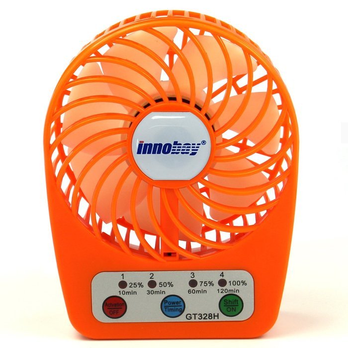 Innobay&reg; Mini Handy Portable Rechargeable Fan Operated by Built-in Lithium Battery, 7 blades, 4 Speeds of Air... N6