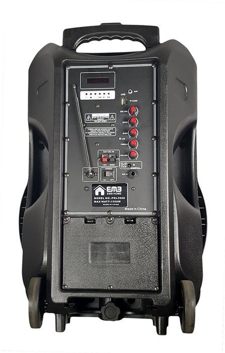 EMB PKL3500 1500W 15" PA Rechargeable Speaker System w/ LED Lights