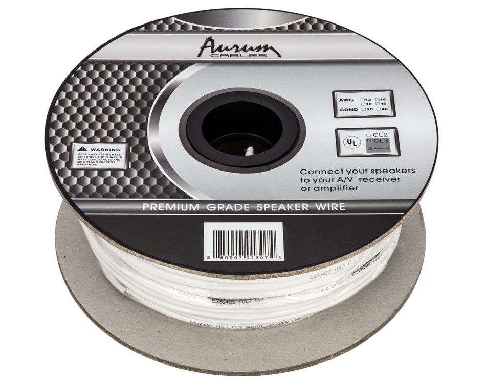 Aurum Cables - Waterproof PVC - 12/2 Awg - 500 ft Outdoor Direct Burial Speaker Wire - CL3 Rated UL Listed - 500...
