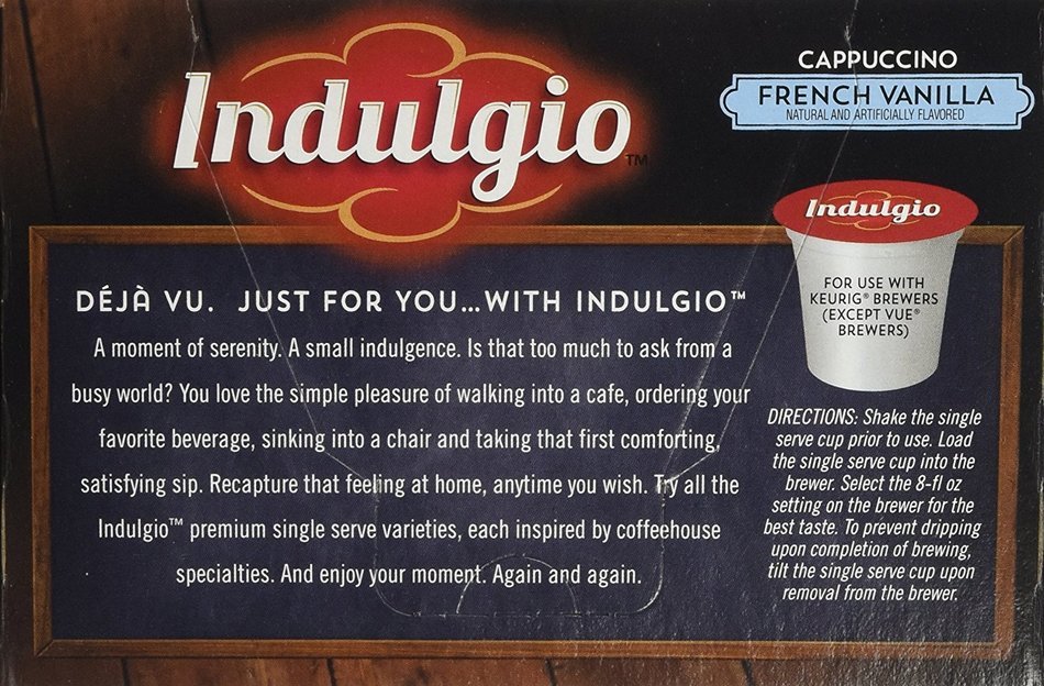 Indulgio French Vanilla Cappuccino Single Serve K-cup, 42 Count (Compatible with 2.0 Keurig Brewers) N117
