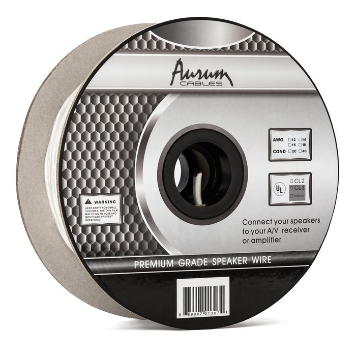 Aurum Cables - Waterproof PVC - 12/2 Awg - 500 ft Outdoor Direct Burial Speaker Wire - CL3 Rated UL Listed - 500... N2