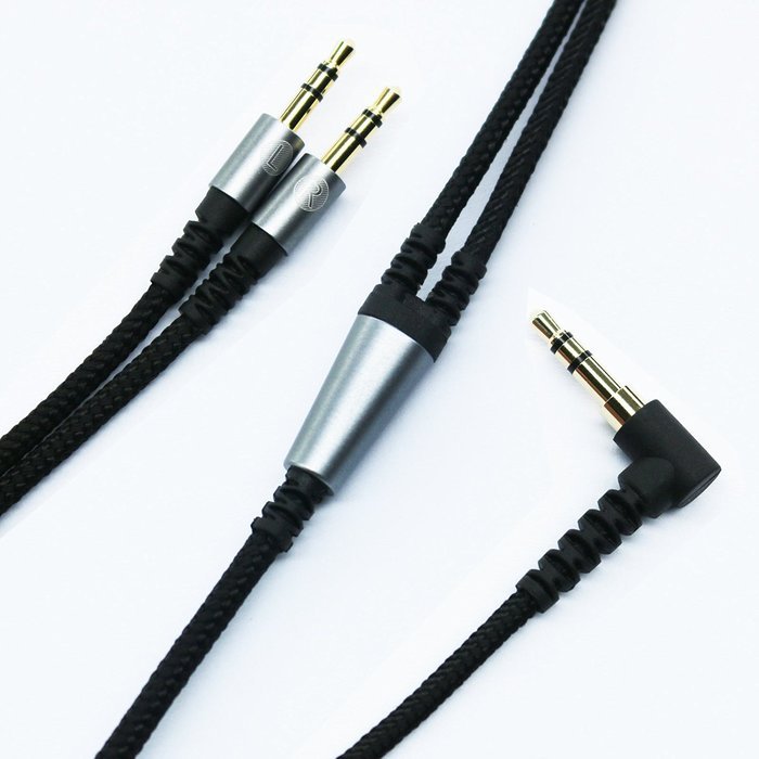 KetDirect 3.5mm to 2*2.5mm male to male jack Black Braided Nylon Audio Cable for Sol Republic Master Tracks HD... N2