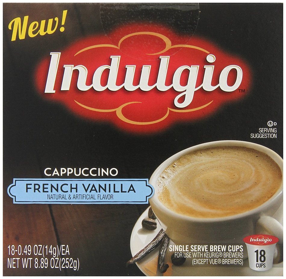 Indulgio French Vanilla Cappuccino Single Serve K-cup, 42 Count (Compatible with 2.0 Keurig Brewers) N133