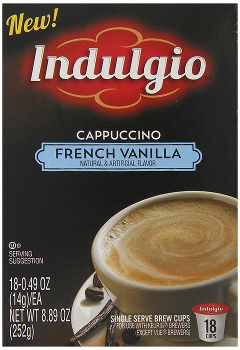 Indulgio French Vanilla Cappuccino Single Serve K-cup, 42 Count (Compatible with 2.0 Keurig Brewers) N134