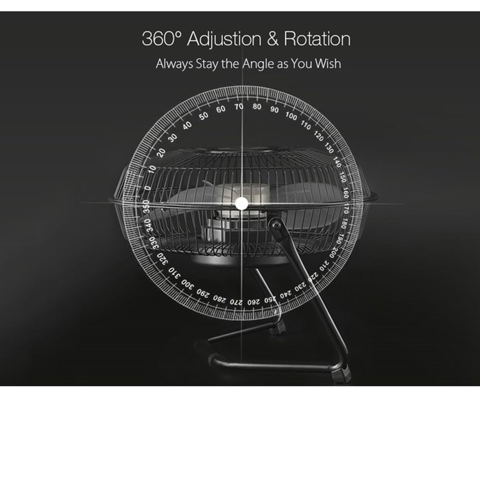 MATCC 10 Inch Large Air Circulator Cooling Desktop Fan With 360 Degree Rotatable USB Rechargeable? 18650 Battery... N2