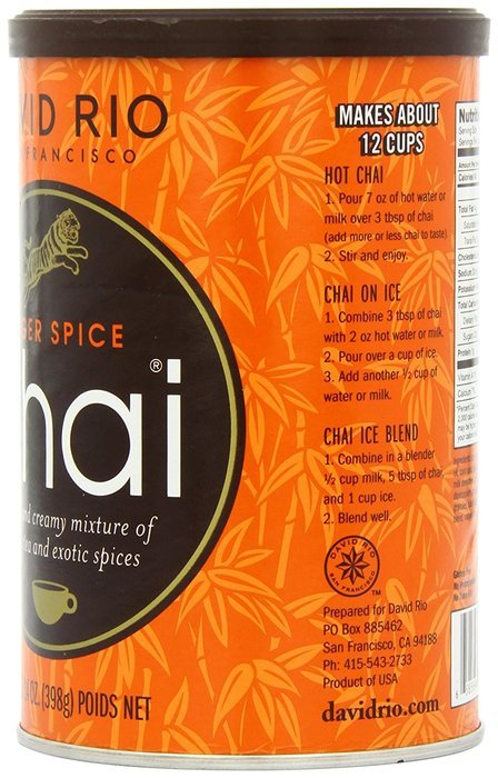 David Rio Chai Mix, Tiger Spice, 14 Ounce N54