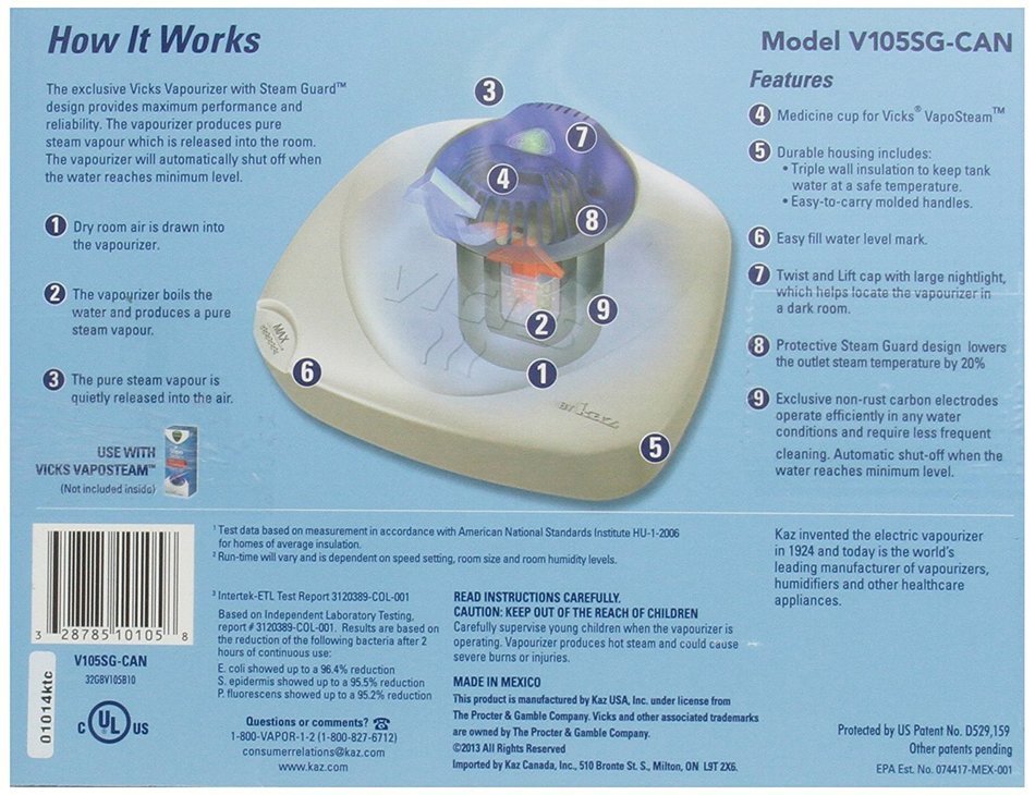 Vicks Nursery 1 Gallon Vaporizer with Night-Light N4