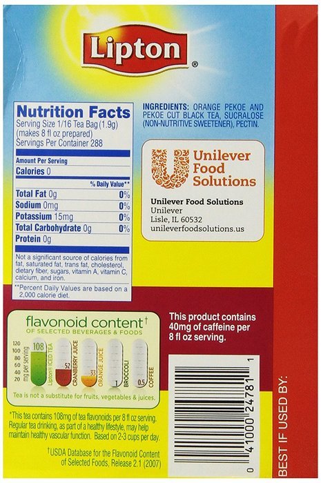 Lipton Southern Sweet Tea, Gallon-Size Tea Bags, 18-Count N2