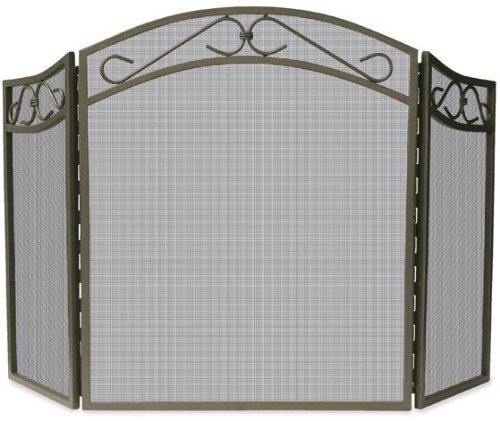 Arch Top Fireplace Screen, 33"Hx52"Wx2"D, BRONZE