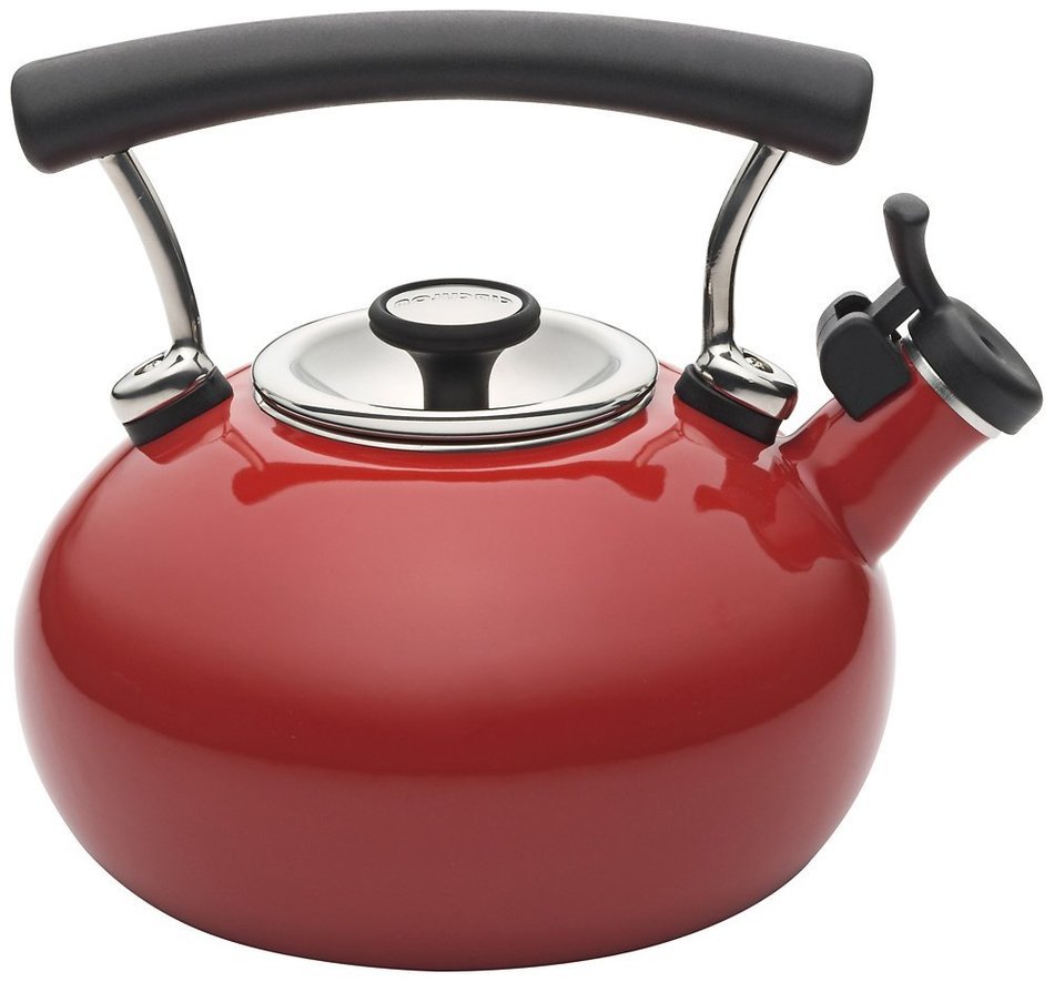 Circulon Contempo 2-Qt. Enamel Whistling Teakettle, Red