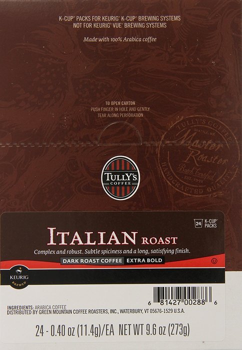 Tully's Coffee French Roast, Keurig K-Cups, 72 Count N14
