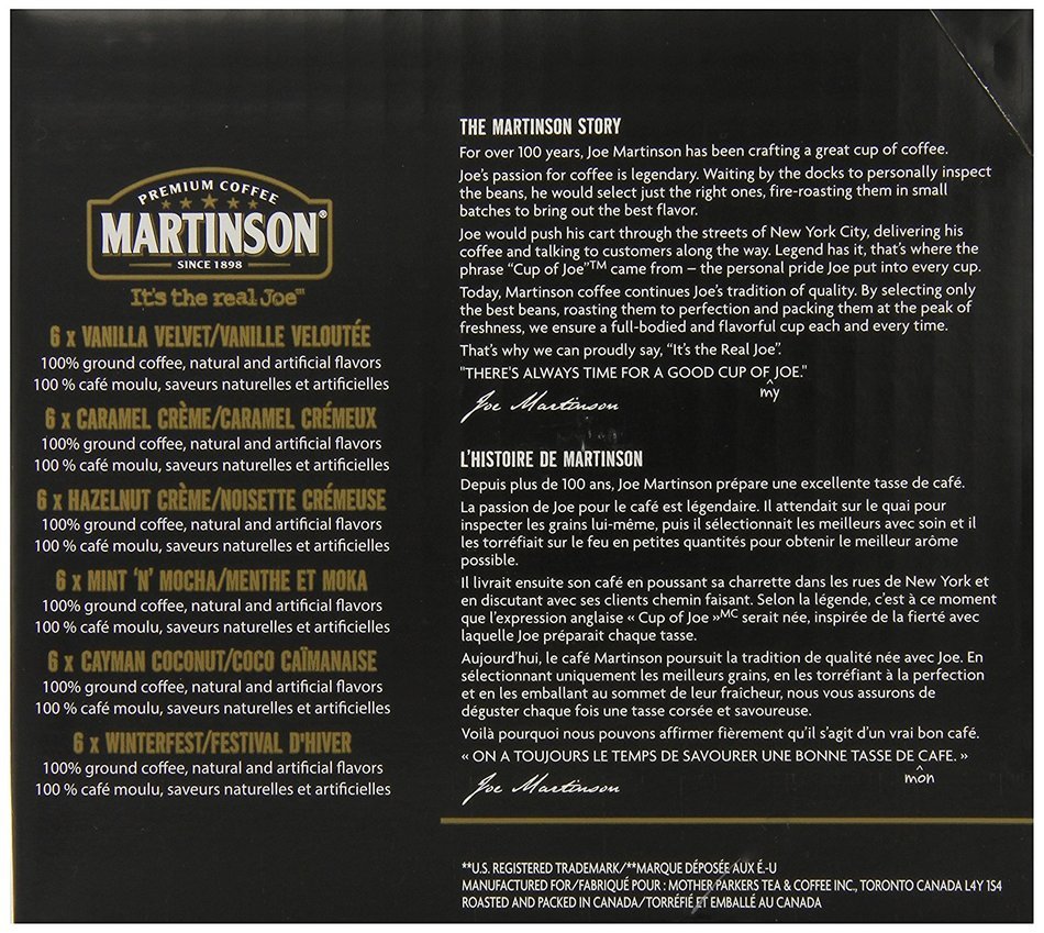 Martinson Coffee, Hazelnut Vanilla Decaf, 24 Single Serve RealCups N109