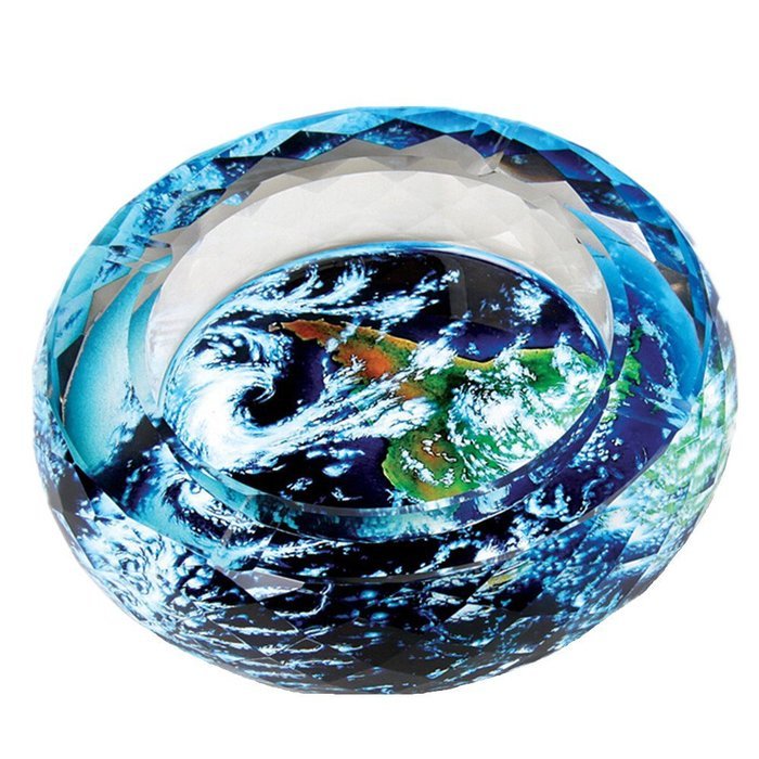YOURNELO Round Air Pattern Crystal Cigarette Ashtray 4.6 Inches